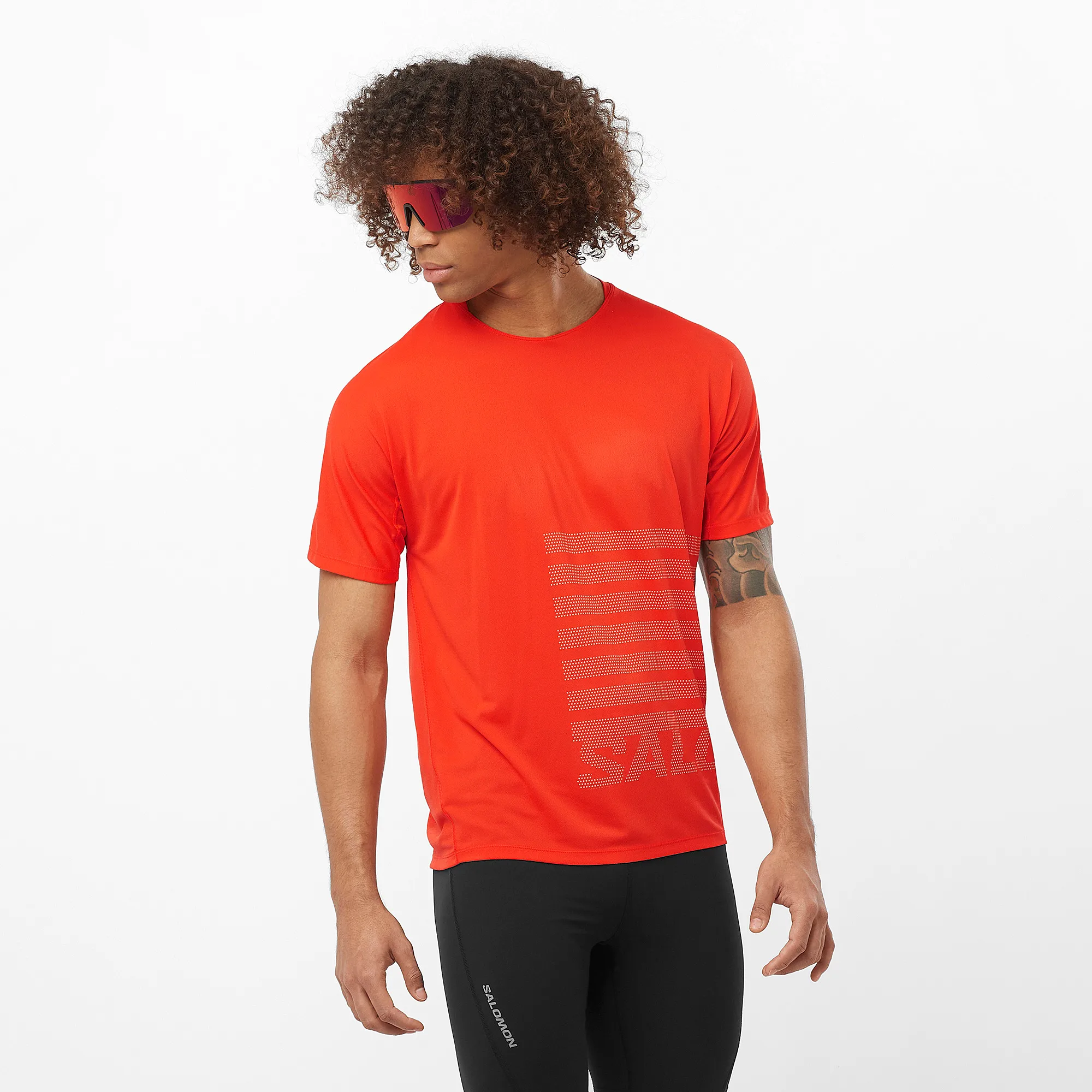 Salomon Sense Aero Ss Tee Gfx M Cherry Tomato / Rainy Day