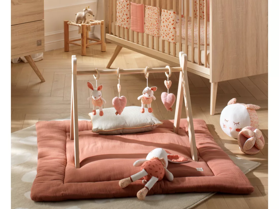 Grand tapis de jeu en double gaze de coton