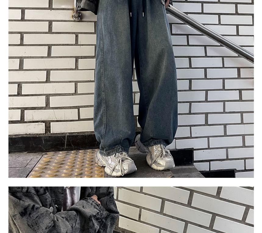 Ateso - Mid Rise Washed Wide Leg Jeans