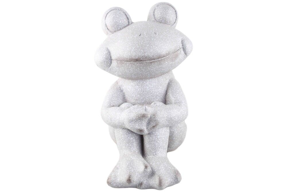 HAGEDEKORASJON FROSK GÖRAN 47CM GRÅ