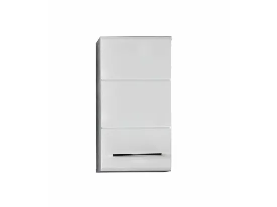 Meuble de salle de bain -Meuble haut de salle de bain en mélaminé blanc brillant-gris. L-H-P: 32-61-21cm