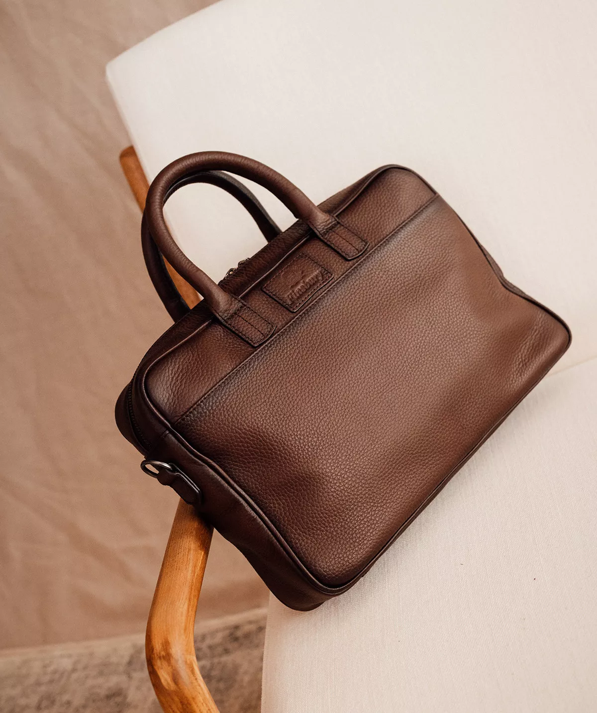 Mallette Grainée Grene Marron Foncé