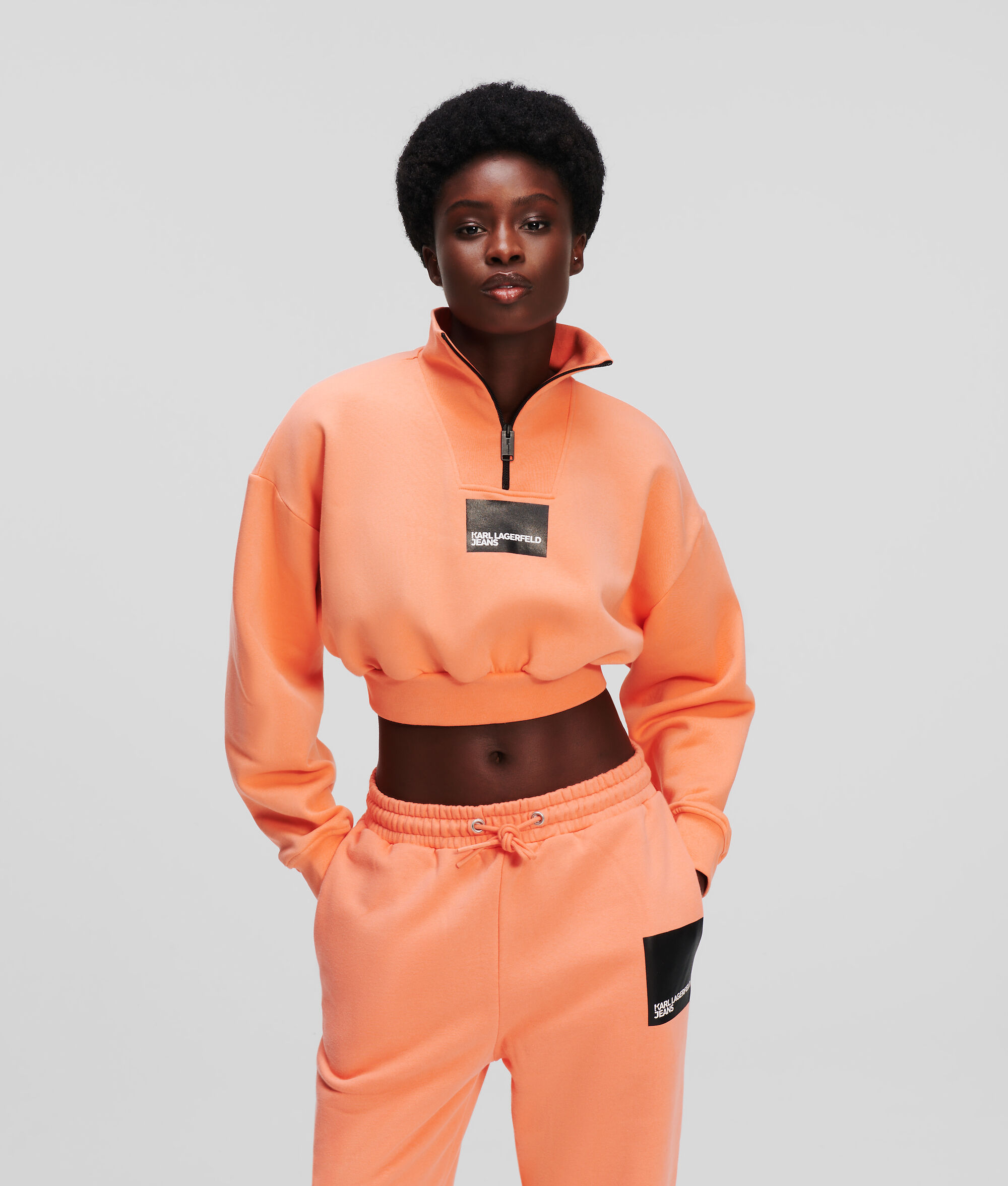 SWEAT-SHIRT CROPPED DEMI-ZIPPÉ KLJ