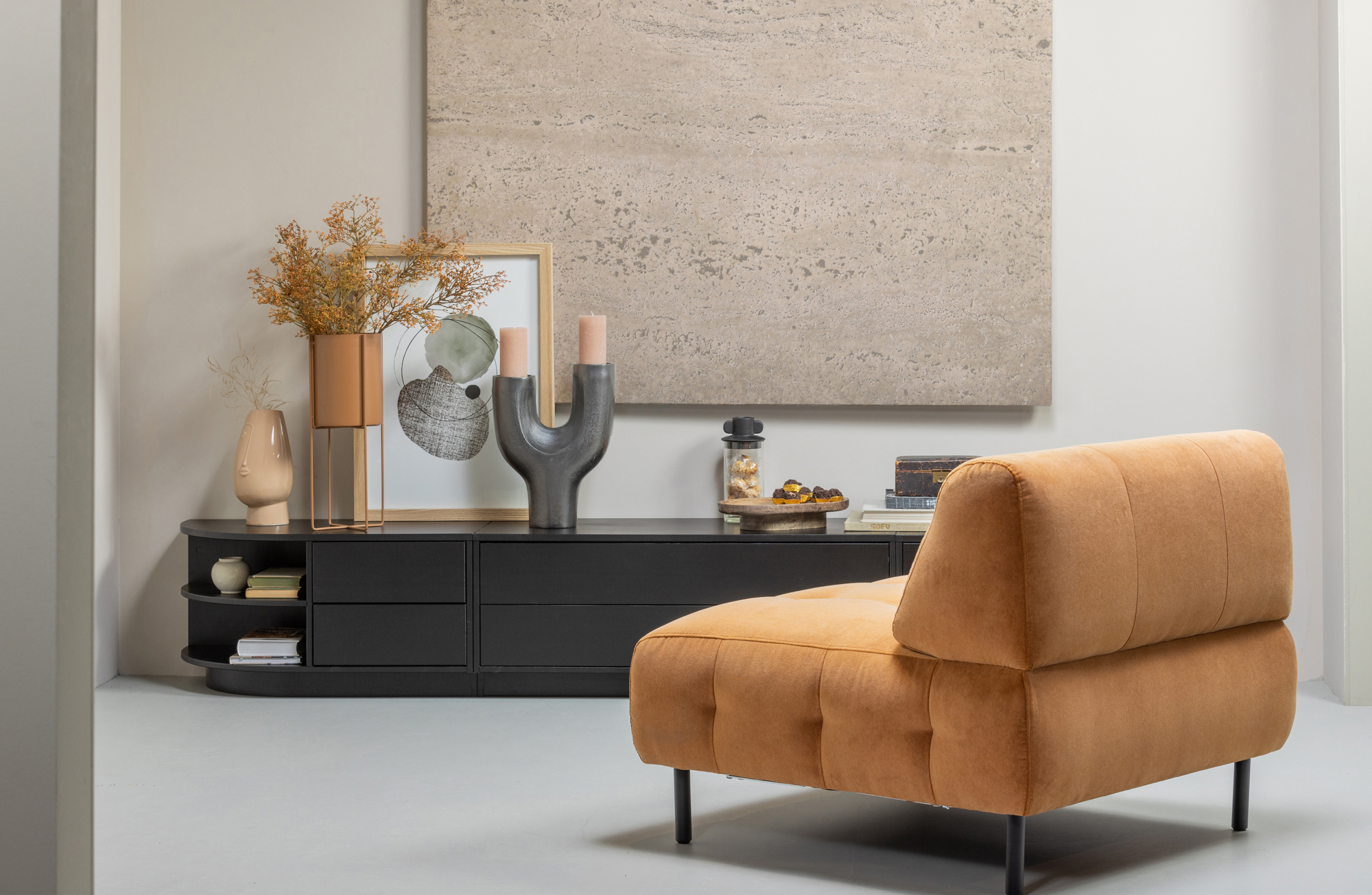 WOOOD Exclusive fauteuil Lloyd gewassen fluweel - Cinnamon Fauteuil Lloyd gewassen fluweel - Cinnamon