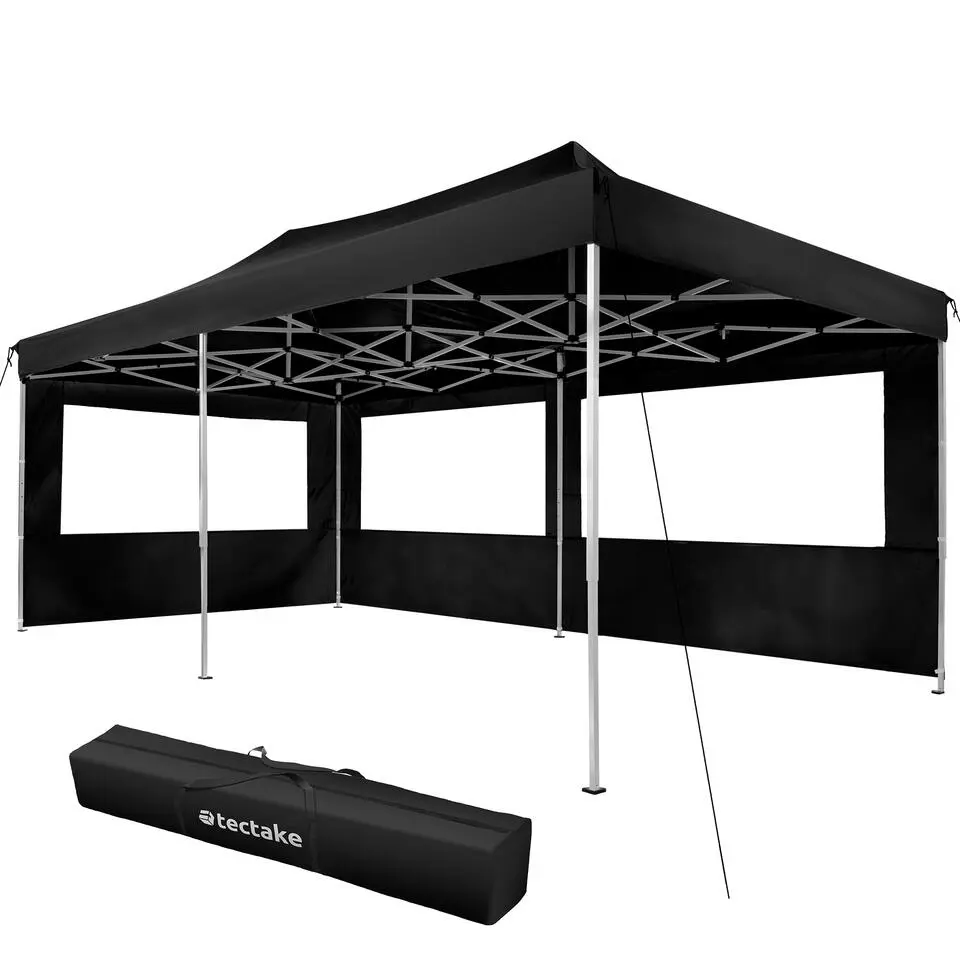 tectake Partytent Viola 3x6 m met 2 zijdelen, Zwart