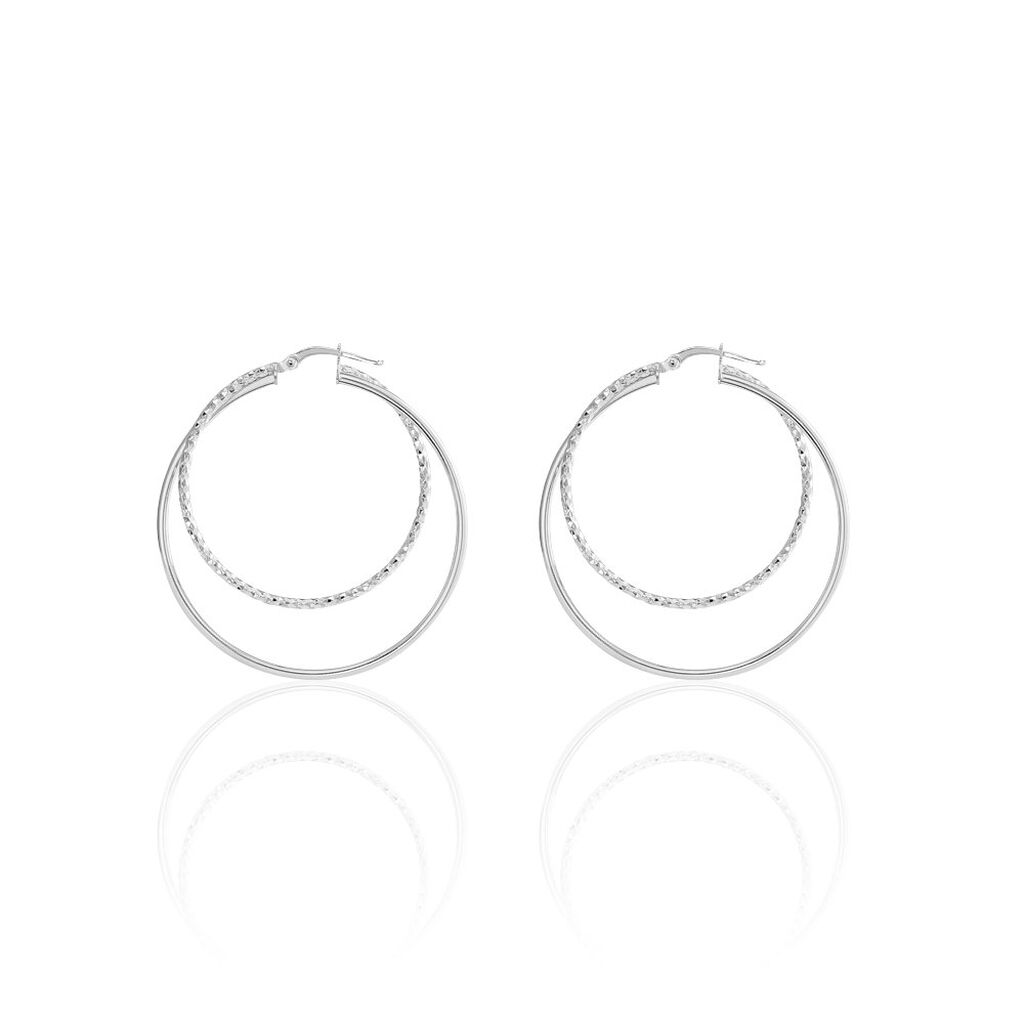 Créoles Argent Blanc Marjorie