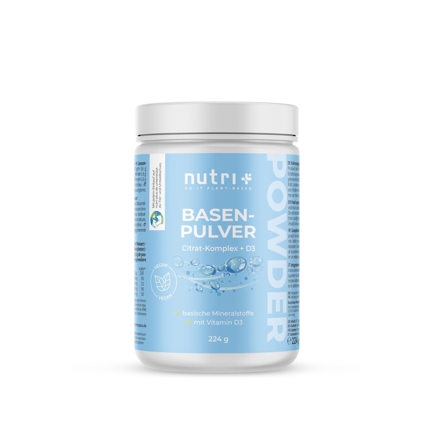 Nutri+ Basenpulver - Basencitrat Pulver - Säure Basen Haushalt