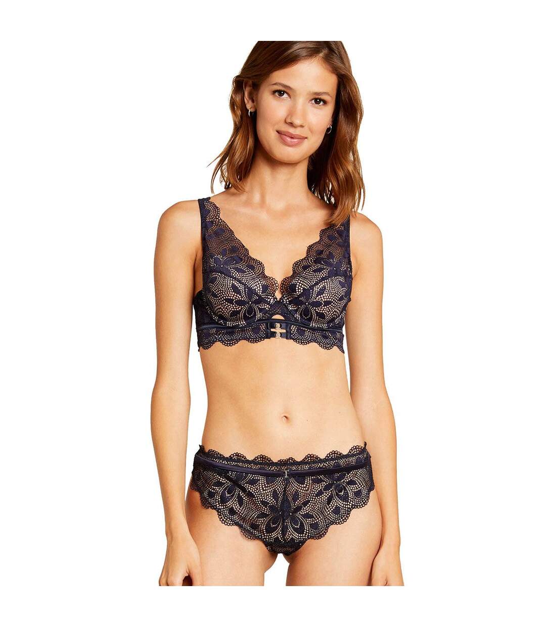Soutien-gorge ampliforme coque moulée bleu marine Romy