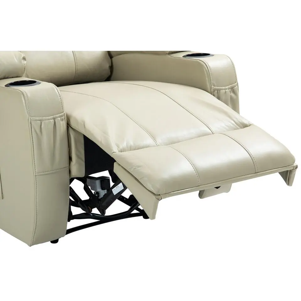 CLP Fauteuil Hepler zwart Frame - Kunstleer - creme