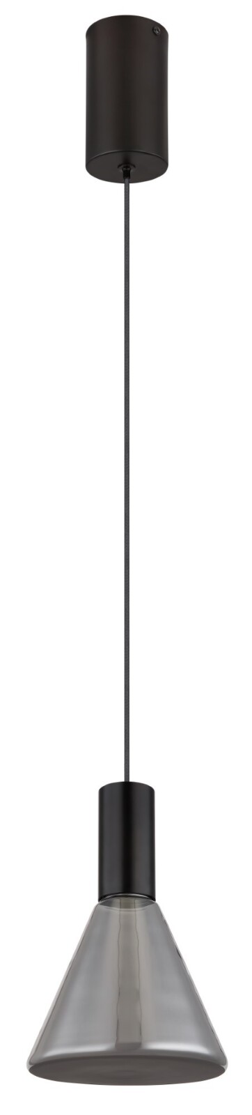 LED-Hängeleuchte - schwarz matt - rauchfarben - 150 cm