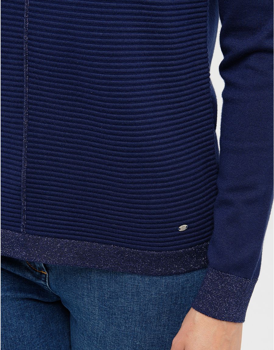 Pull bleu marine rayures