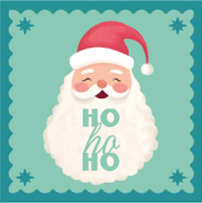 Paper + Design servet Santa Ho Ho Ho blauw 33 x 33 cm 20 stuks