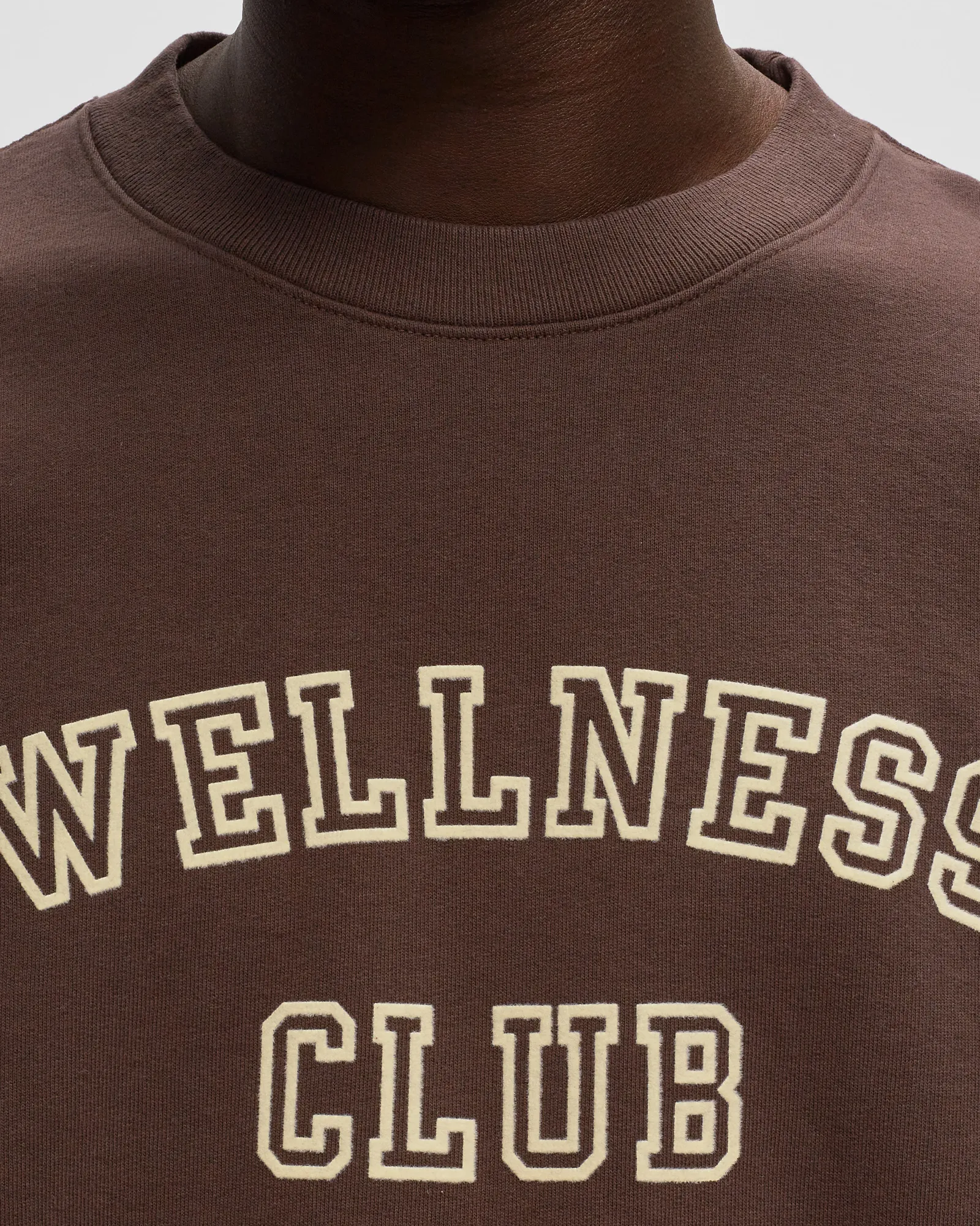 Sporty & Rich Wellness Club Flocked Crewneck