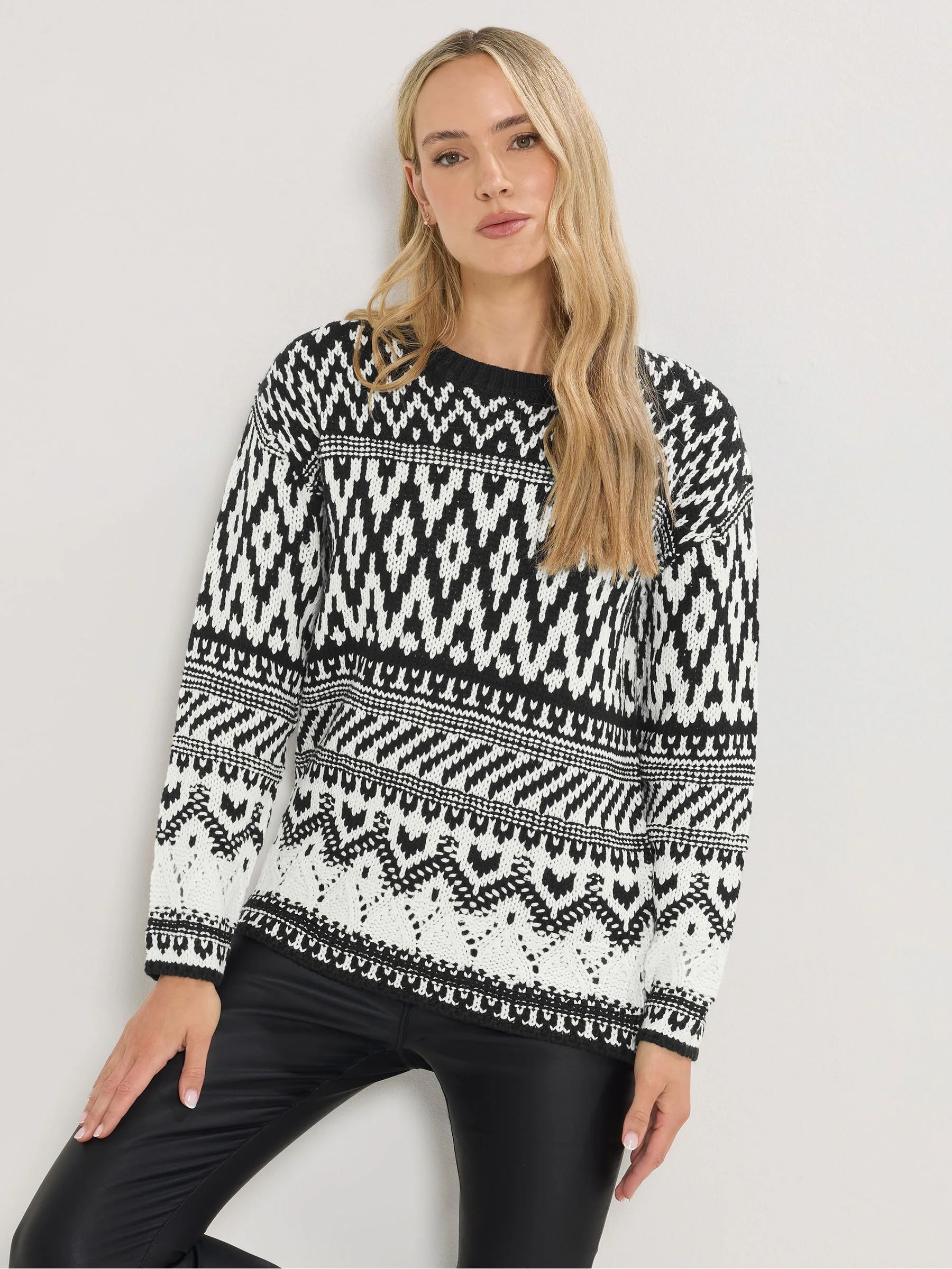Zwart - Long Tall Sally - Trui met fairislemotief