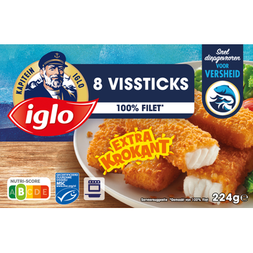 Iglo Vissticks 8 stuks 8 x 28 g