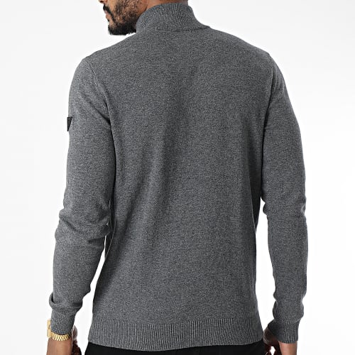 Pull Col Montant Zippé Gentle Up 02V353M Gris Chiné