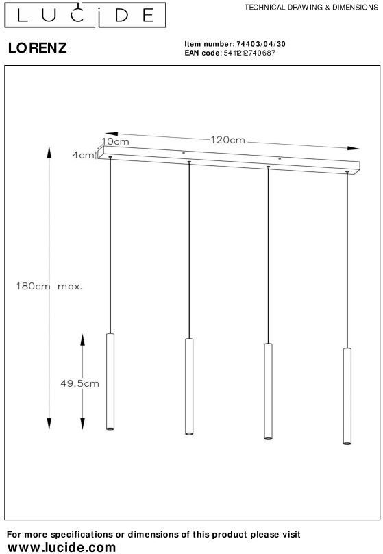Lucide   Lorenz Hanglamp