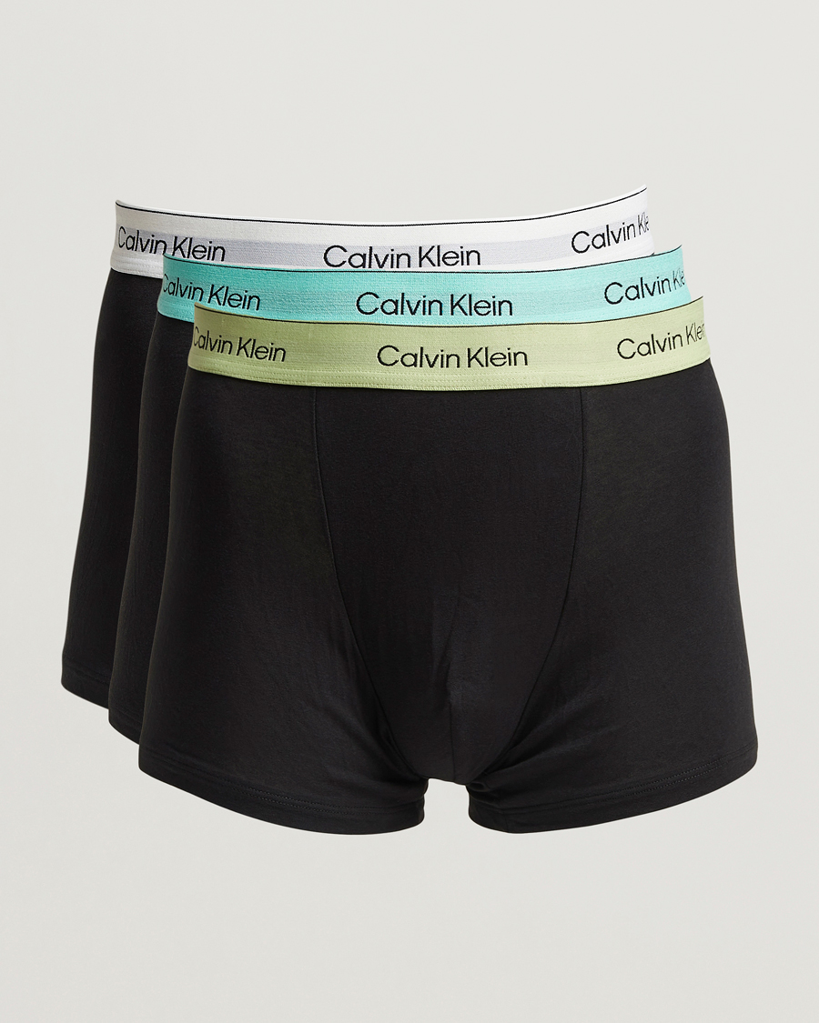 Calvin Klein 3-Pack Icon Cotton Stretch Relaxed Trunk White/Aqua/Green