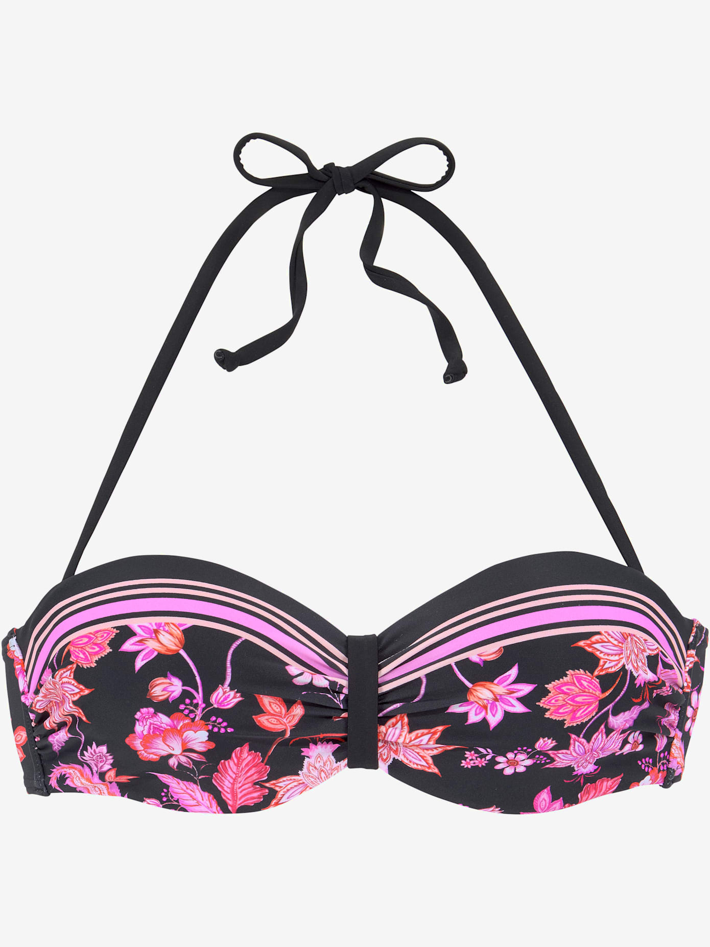 Haut de bikini bandeau à armatures imprimé floral tendance