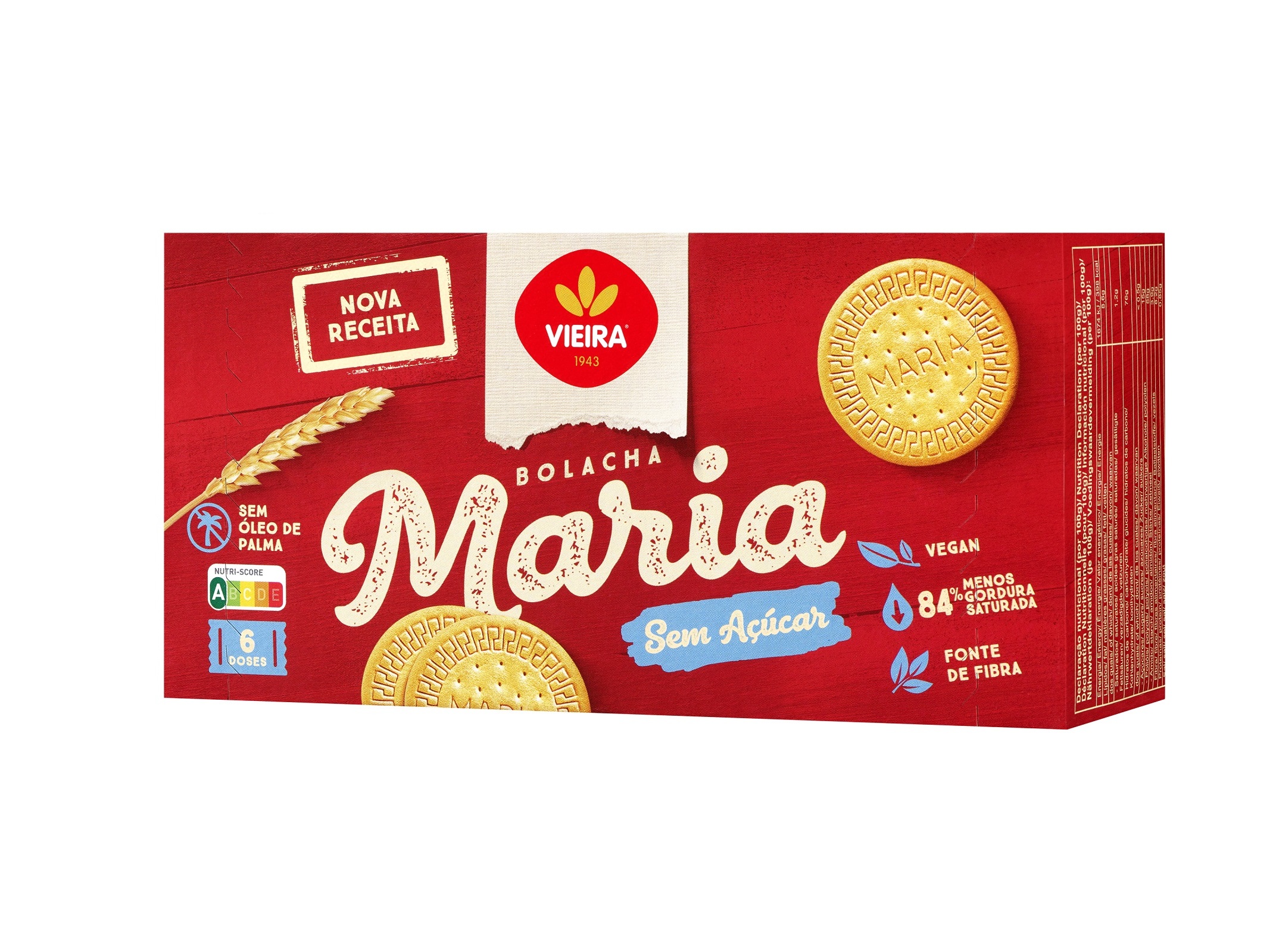 BOLACHA VIEIRA S/AÇUCAR CASTANHO CLARO 150G