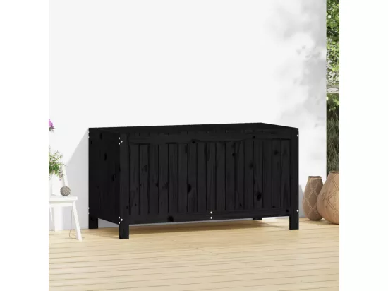 Boîte de rangement de jardin Noir 121x55x64 cm Bois massif pin