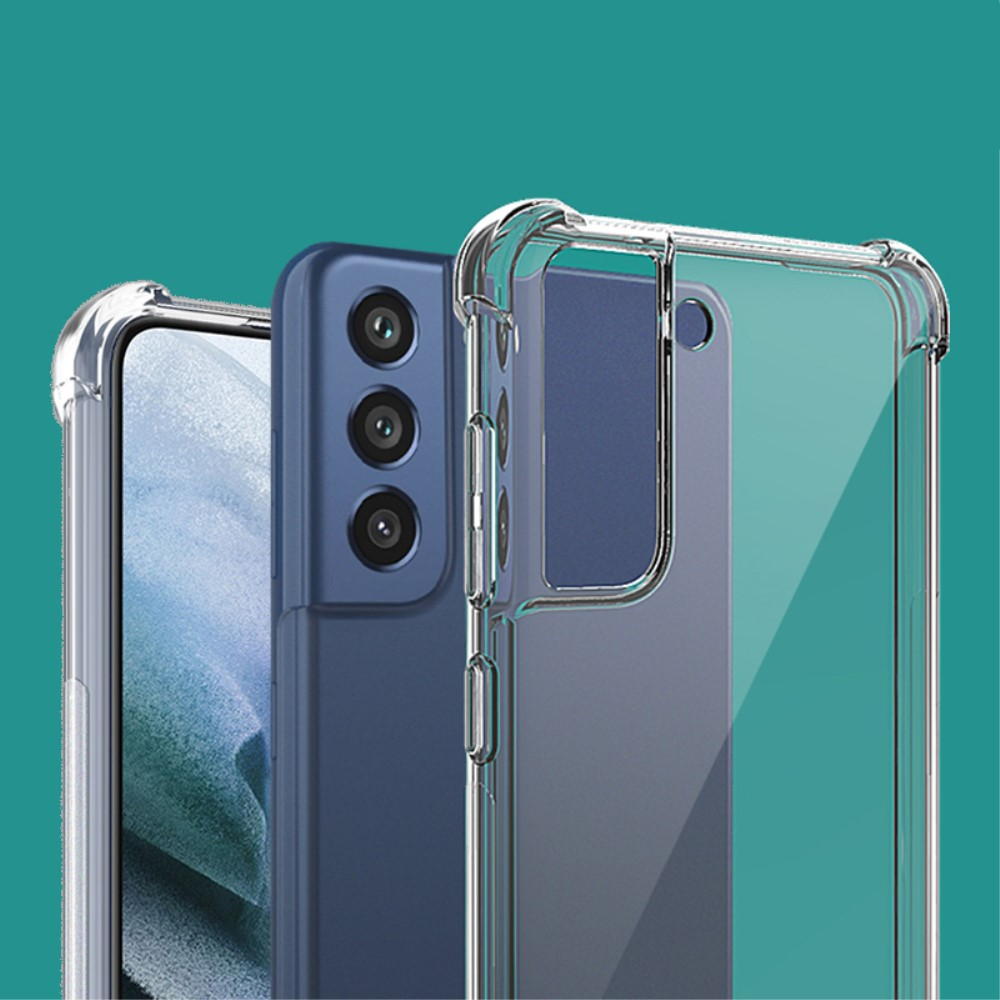 Samsung Galaxy S21 FE 5G Gummi Hülle Air Cushion Fallschutz   Display Folie - Transparent