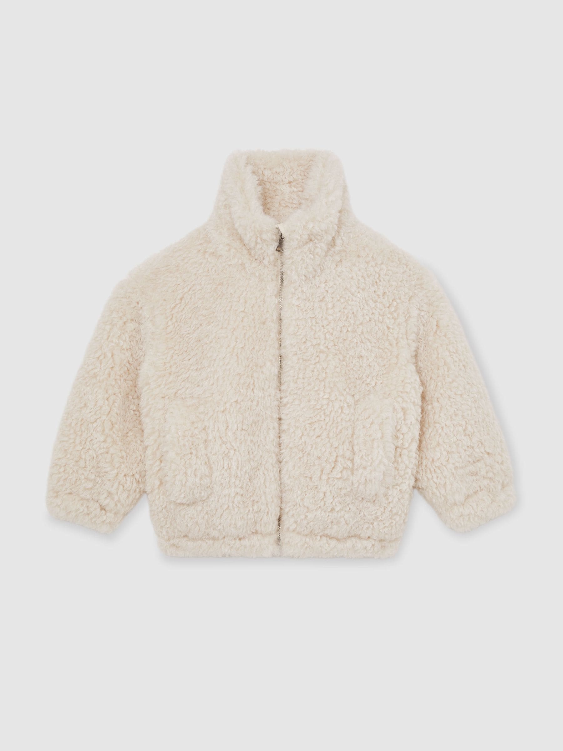 Reiss Remy Faux-Shearling Funnel-Neck Coat
