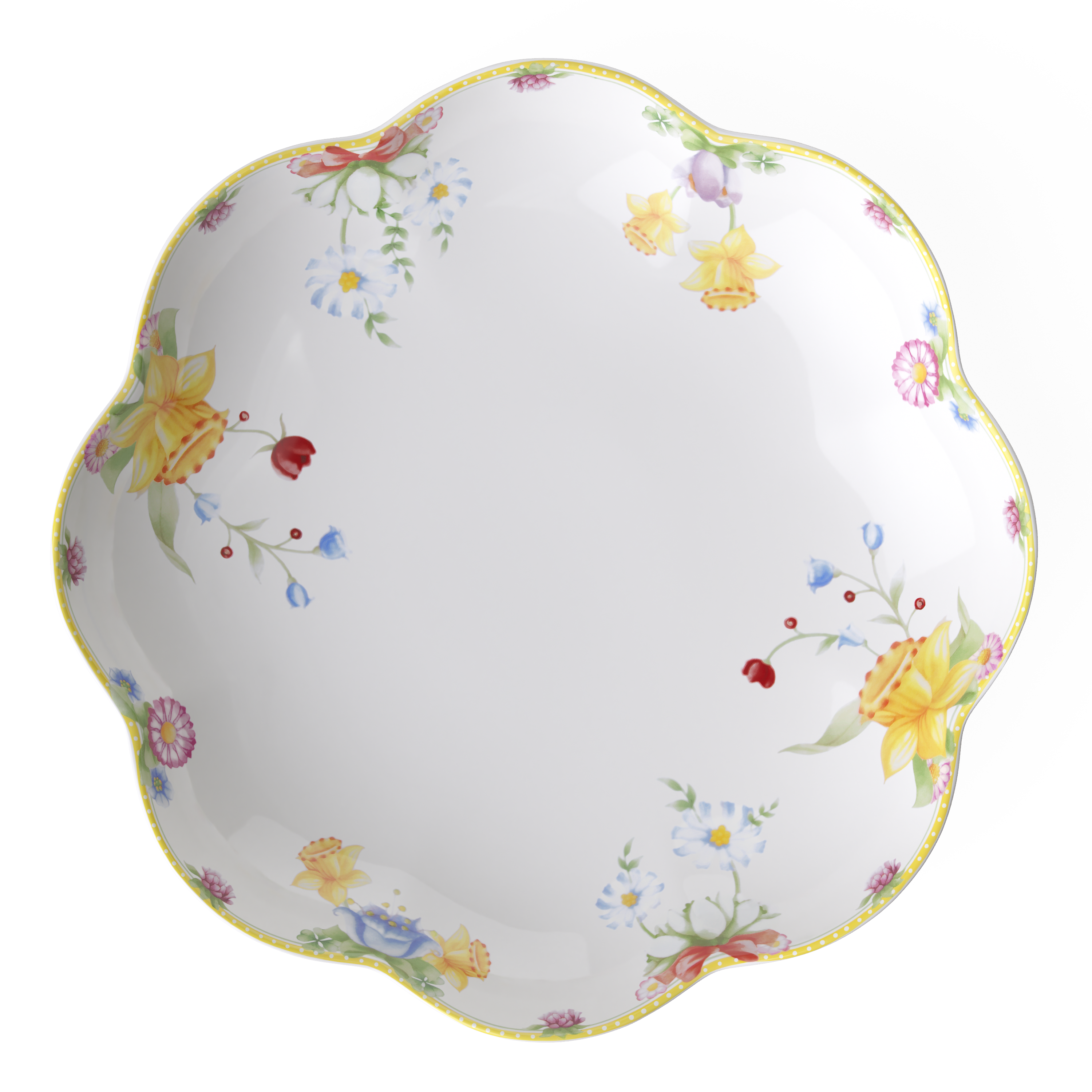 Spring Awakening Centerpiece bowl Yellow, 25.4 oz, Premium Porcelain