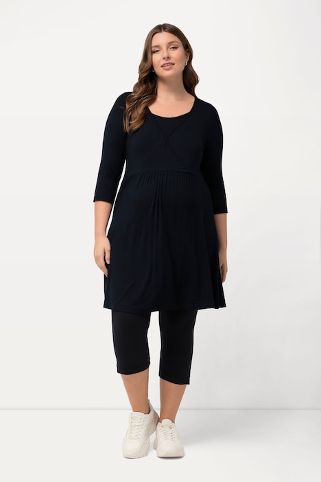 Bellieva Longshirt, Rundhals, 3/4 Arm, V-Ausschnitt