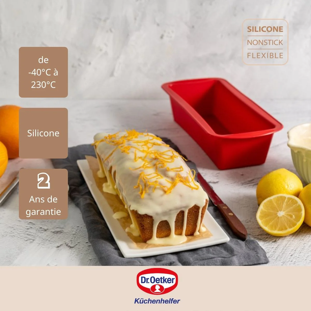 Moule à cakes en silicone 24 cm Flexxibel Love Dr. Oetker