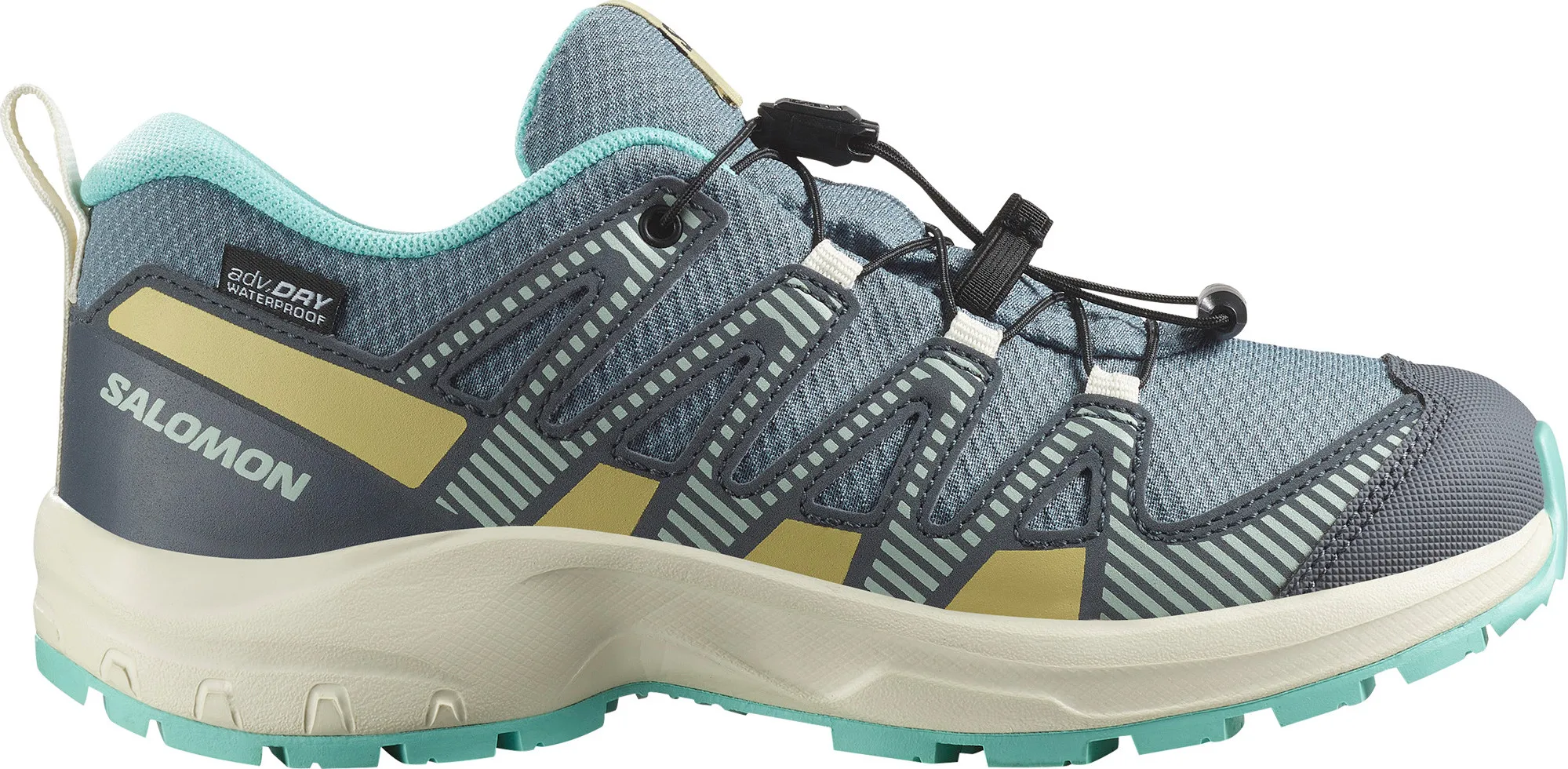 Salomon Kids' XA Pro V8 Waterproof Trooper/turbulence/aruba Blue