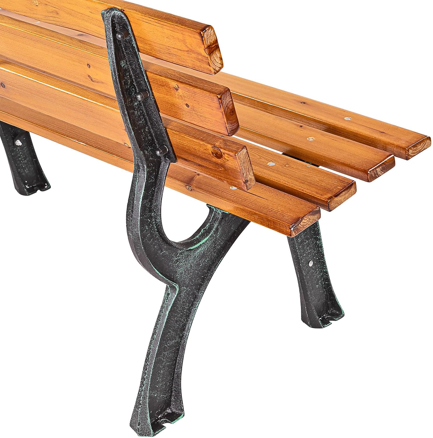 DEMA Parkbank Gartenbank Sitzbank Bank Gusseisen Holz Mahagoni - Farben 120 cm
