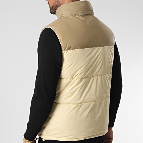 Doudoune Sans Manches Capuche Beige