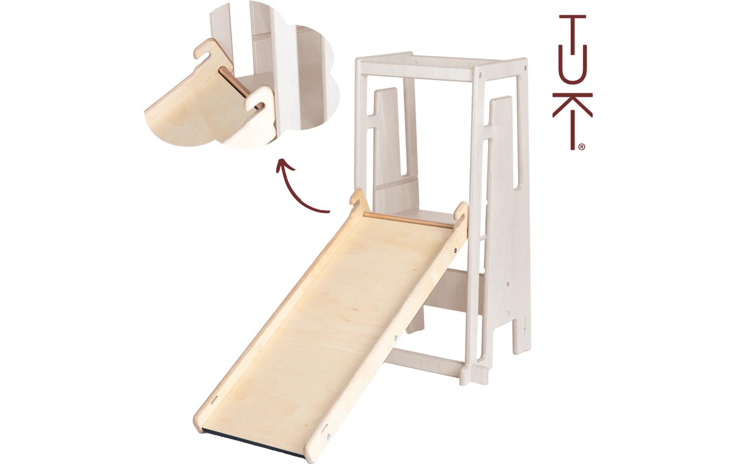 Rutsche mit Maltafel Nature<br>Einfaches Ein- und Aushängen auf mittlerer und unterster Stufe