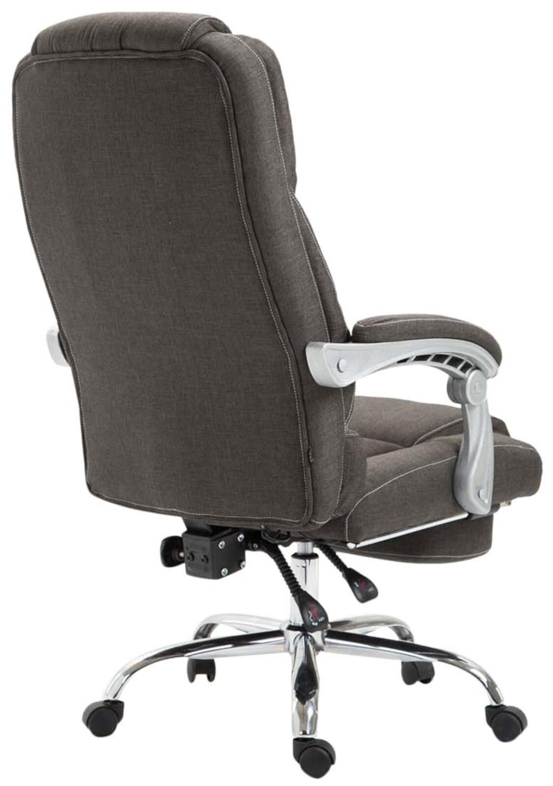 CLP Bürostuhl Pacific mit Stoffbezug | Schreibtischstuhl mit Laufrollen | Relaxsessel mit ausziehbarer Fußstütze | Max. Belastbarkeit 150 kg
