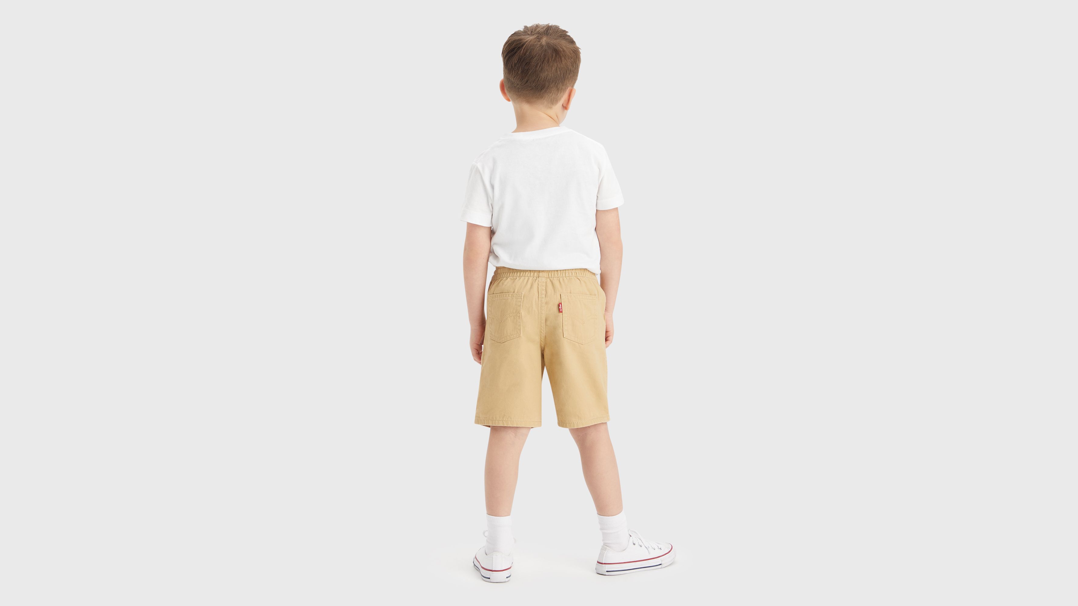Short tissu taille élastique - Lark - Marron