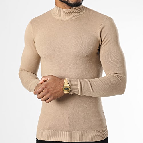 Pull Col Montant ZW013 Camel Clair