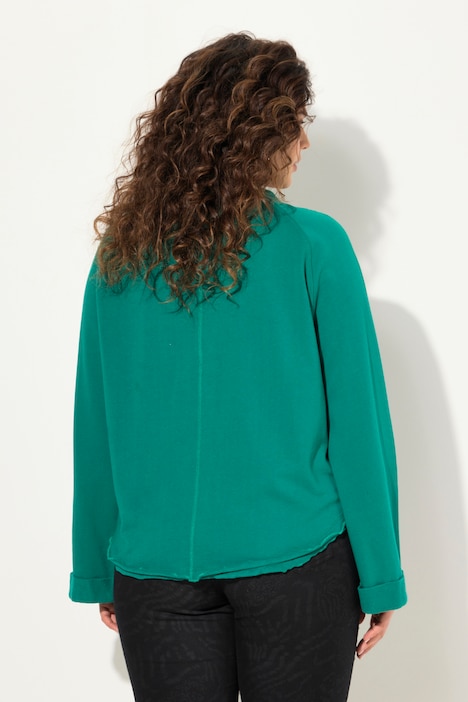 Sweatshirt, Rollkanten, Rundhals, Raglan-Langarm