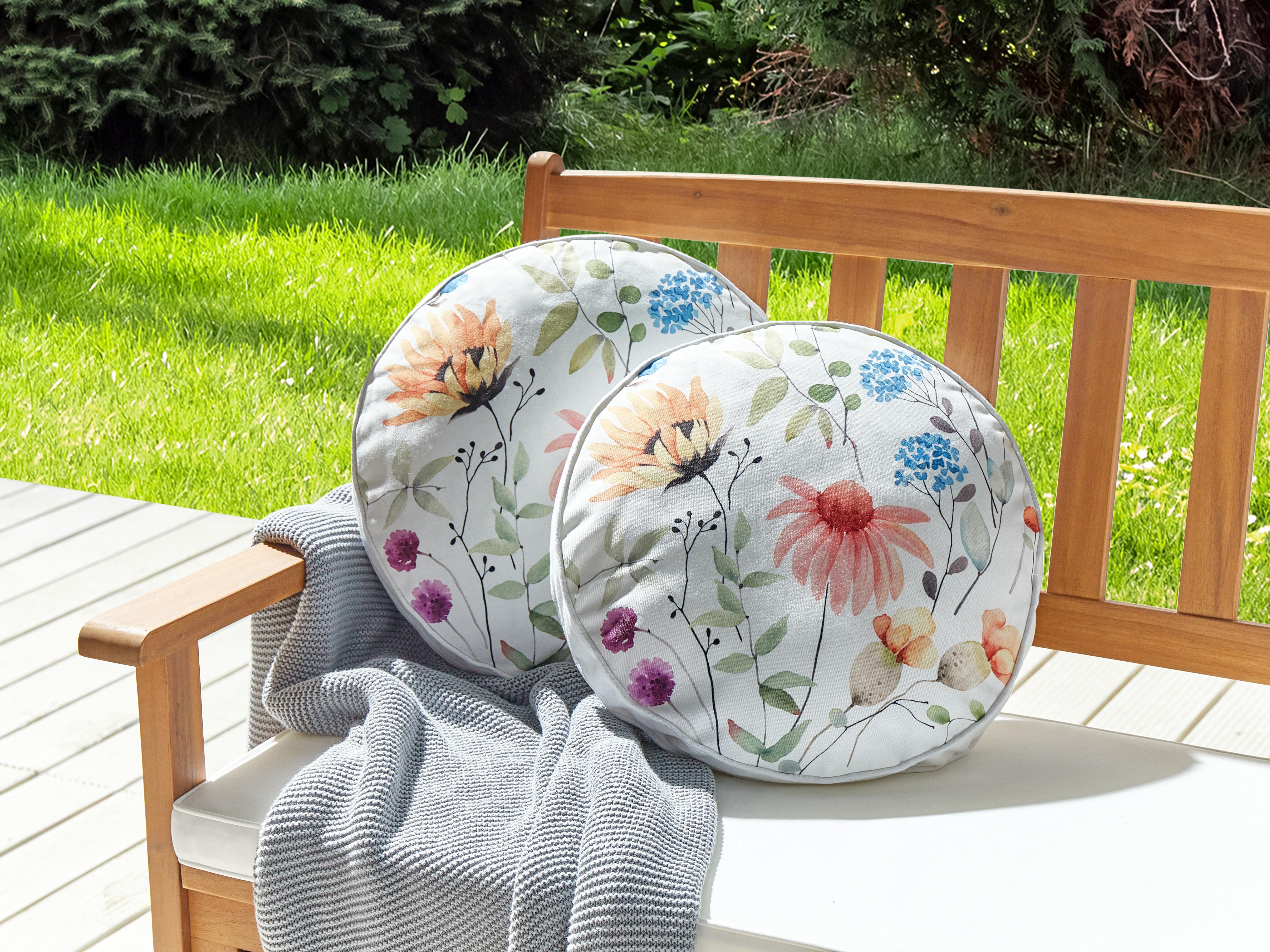 Set van 2 tuinkussens MONESI bloempatroon 40 x 40 cm Meerkleurig