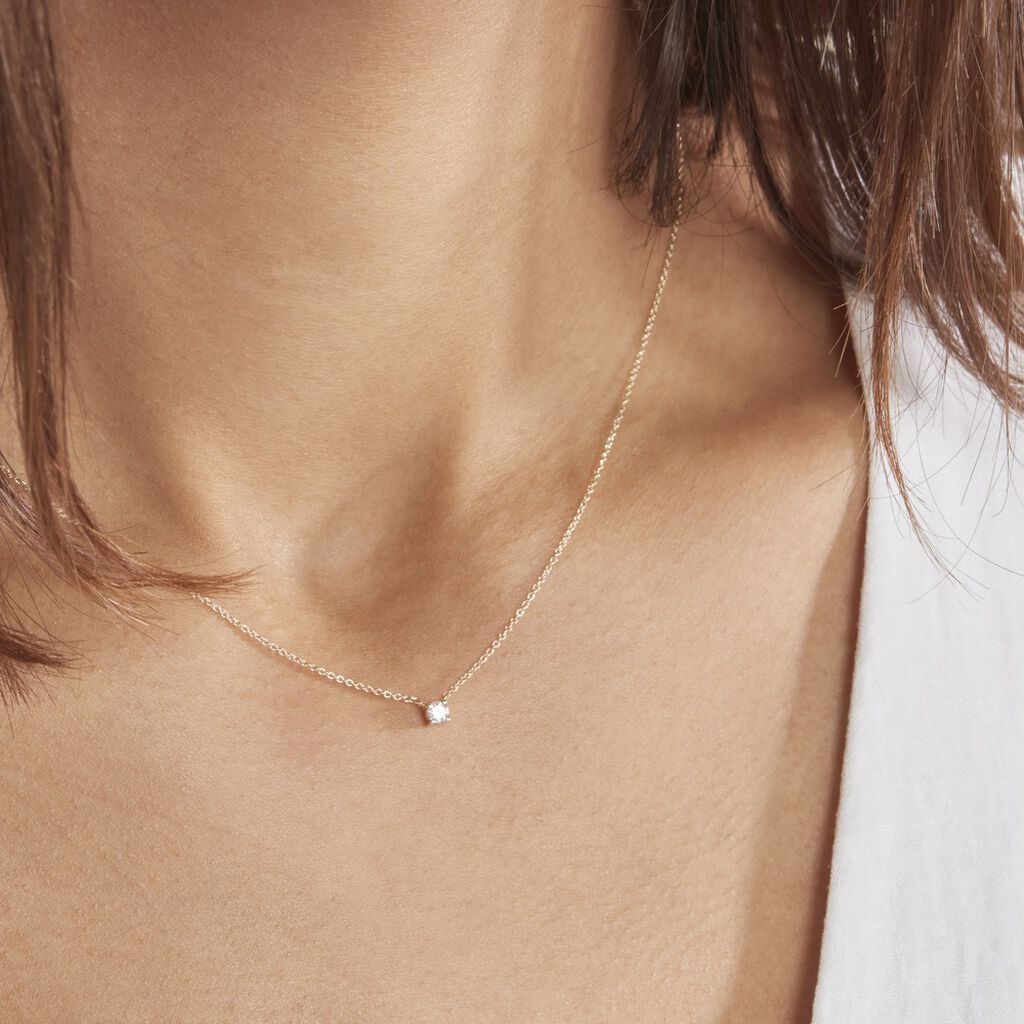 Collier Or Jaune Aphrodite Et Diamant
