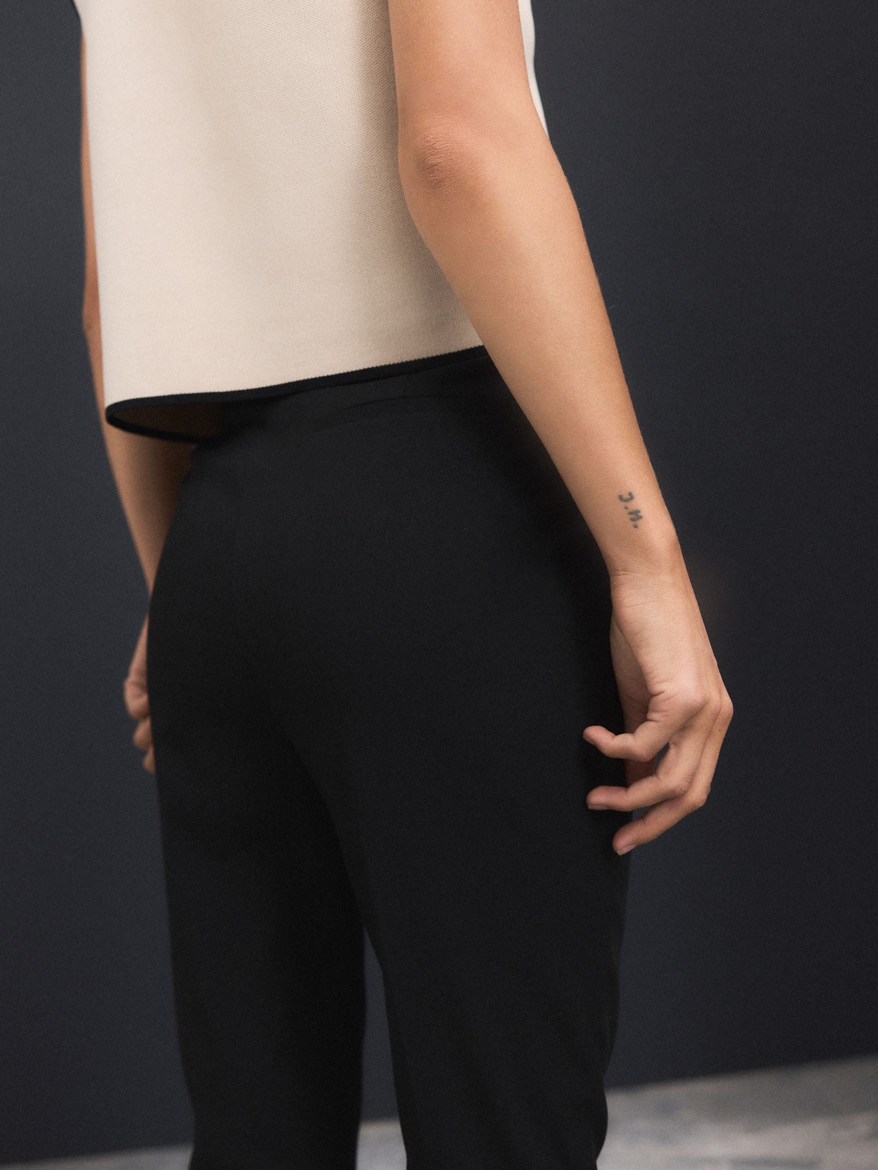 Zwart - Skinny getailleerde broek