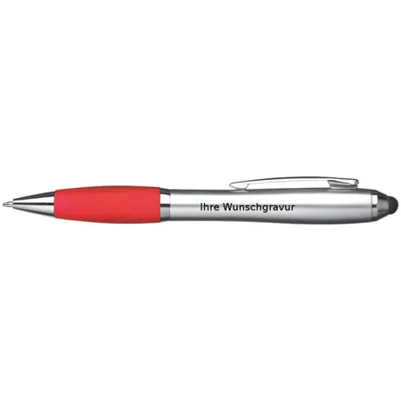 Macma Touchpen Kugelschreiber, silber-rot