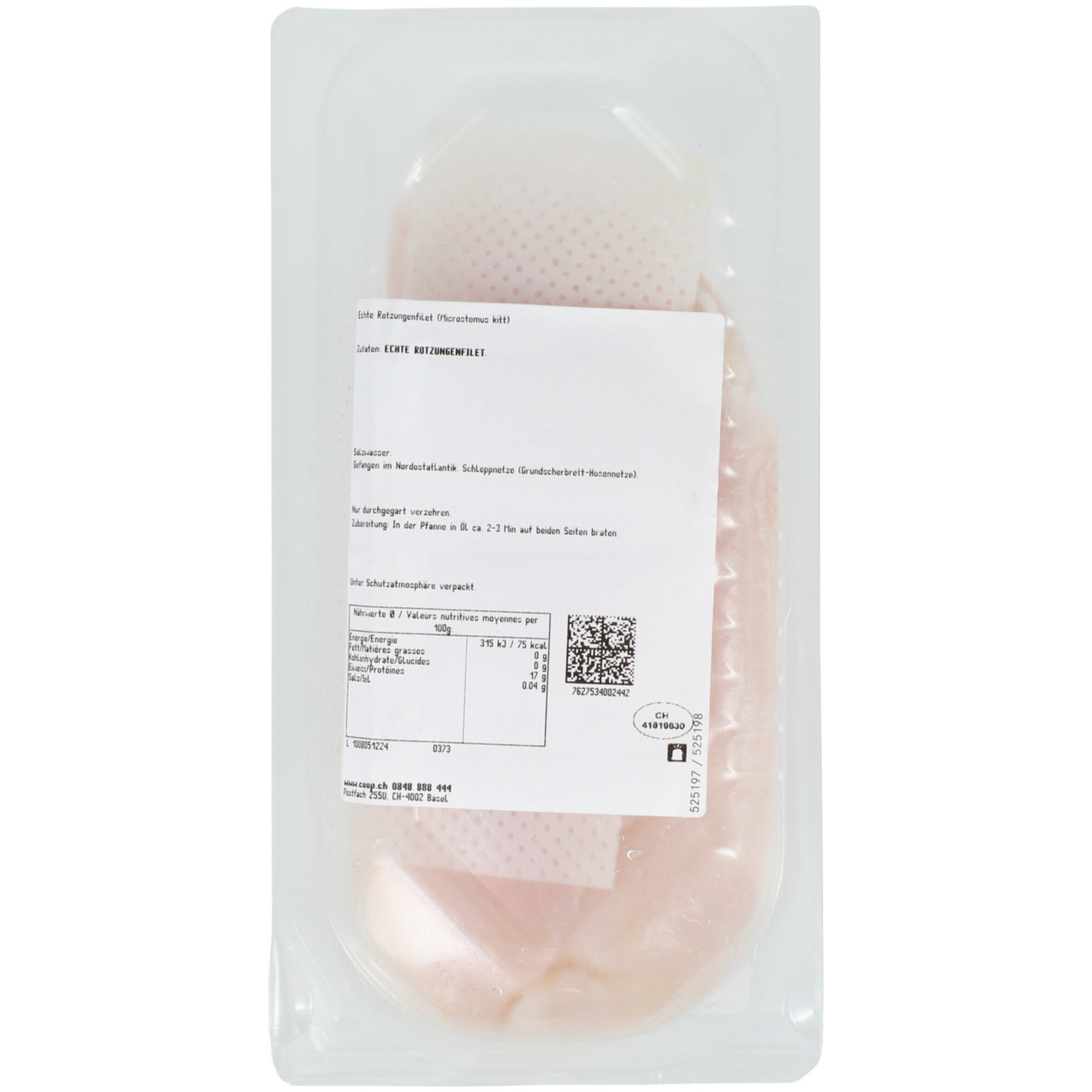 Echte Rotzungenfilets ca. 210g