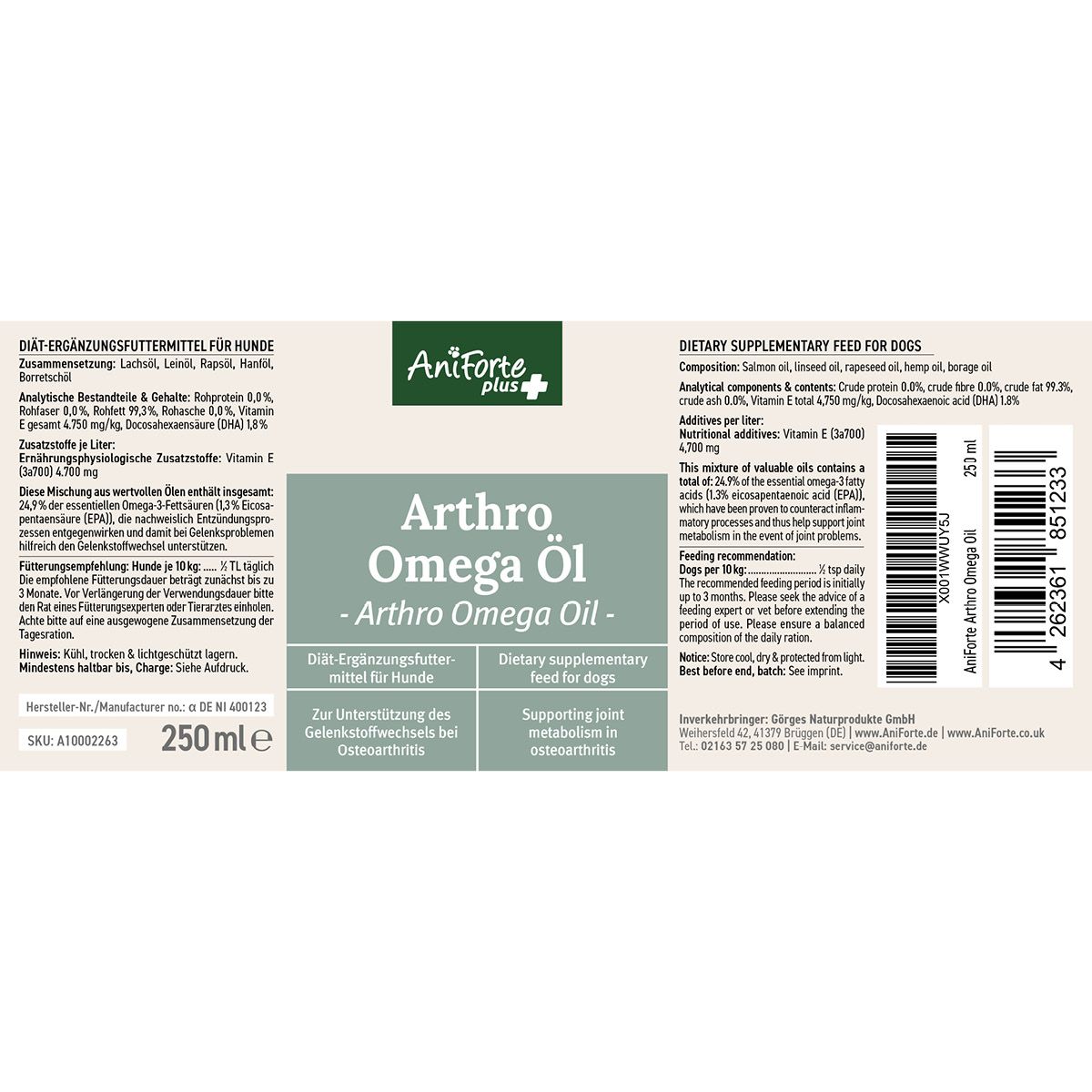 AniForte Plus Arthro Omega Öl