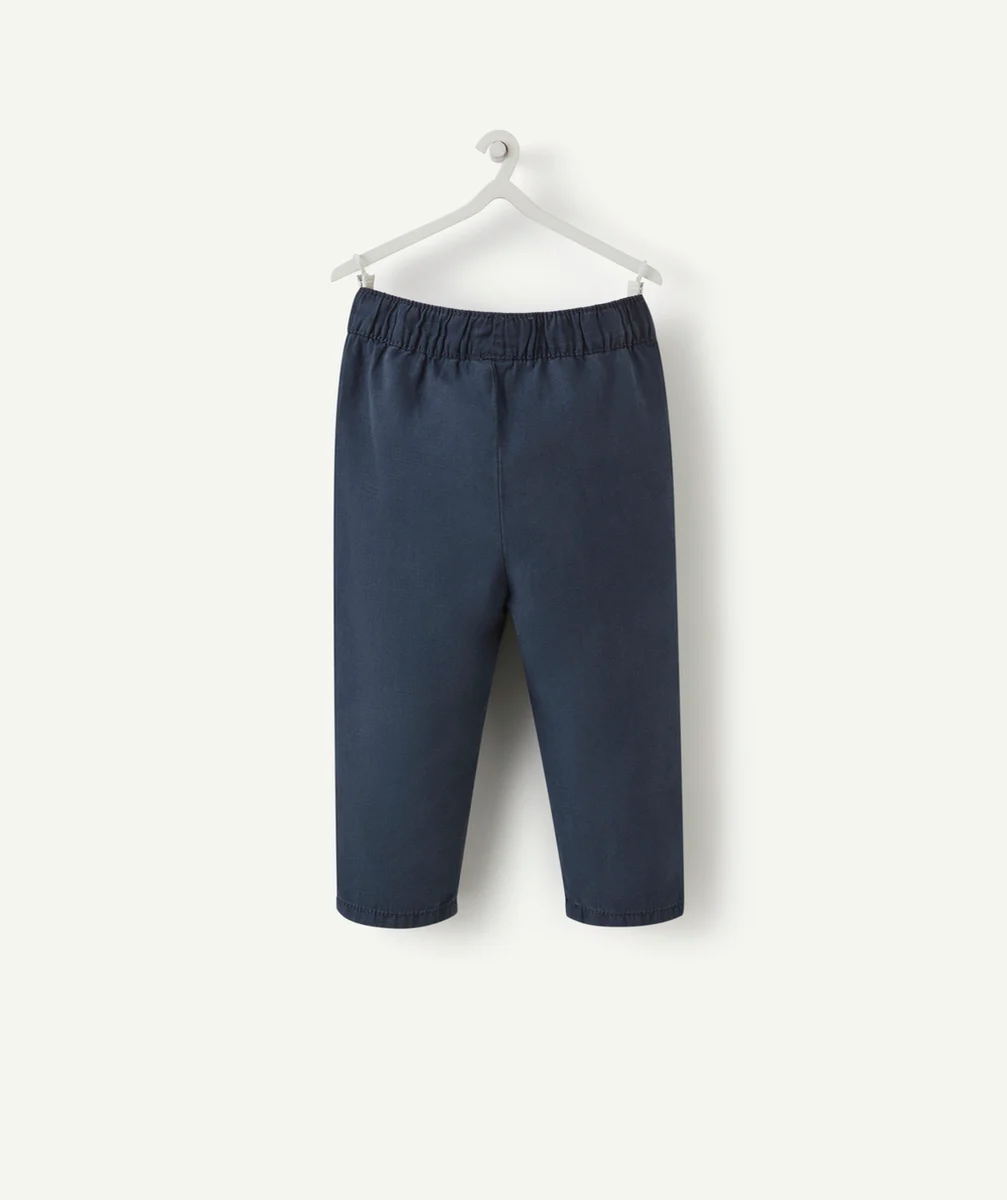 PANTALON FLUIDE BÉBÉ GARÇON BLEU MARINE AVEC POCHES