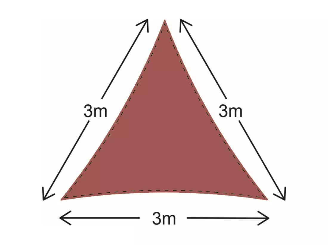 Voile d'ombrage Euclea 300x300x300 Polyester Imperméable Acier Rouge