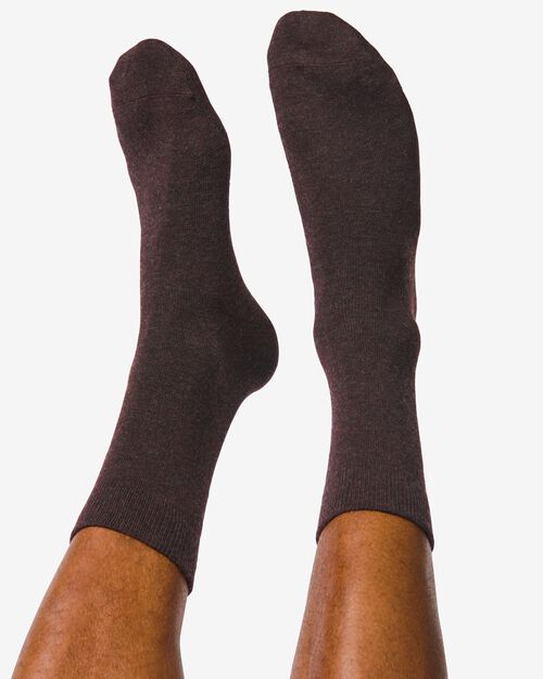 2 paires de chaussettes homme avec laine marron foncé