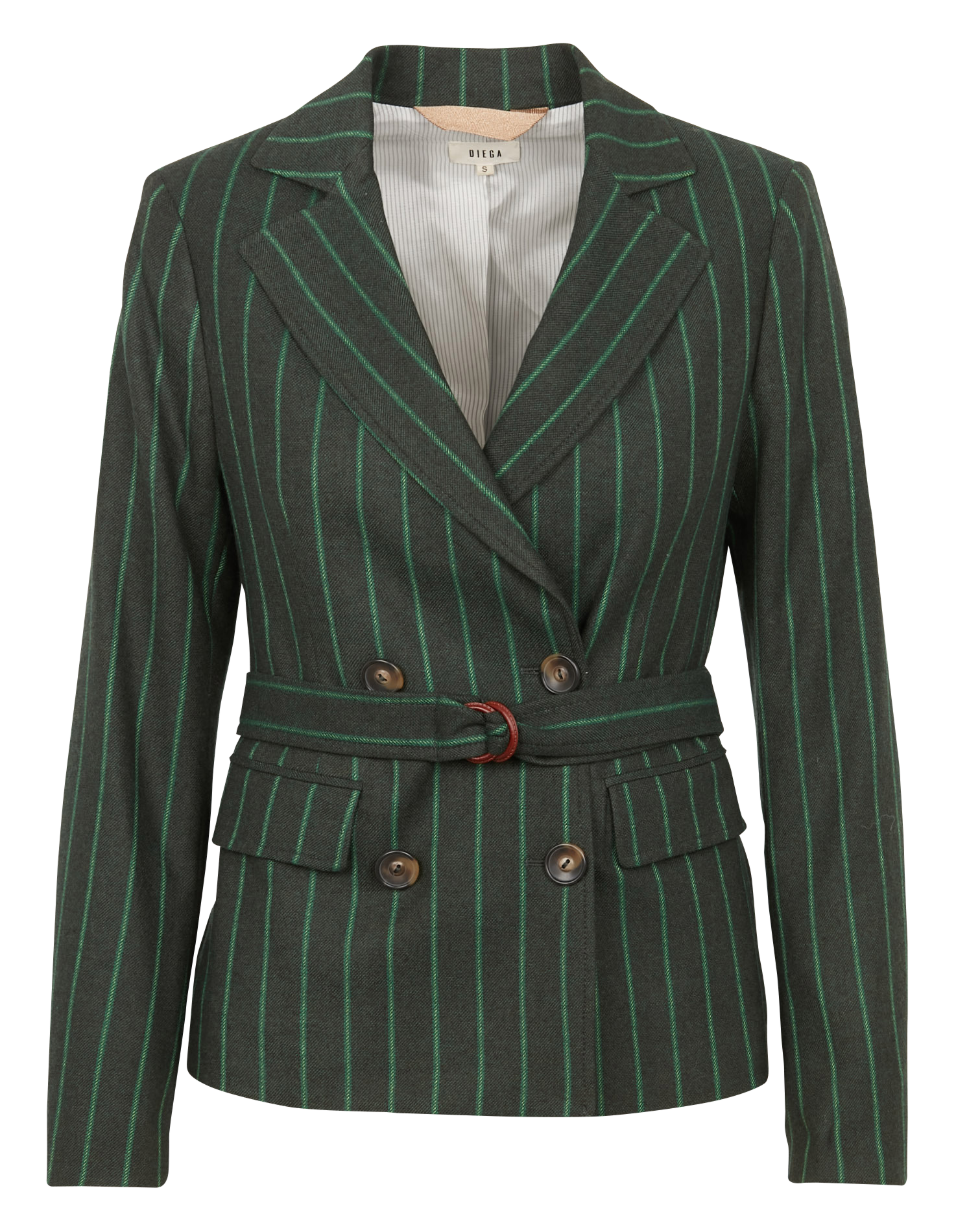 VANIO - Veste ajustée col tailleur à rayures | Vert