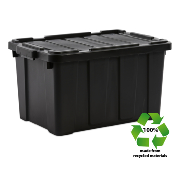Iris Powerbox Robuust Opbergbox - 45L - 100% Recycled Kunststof - Zwart - Set van 3