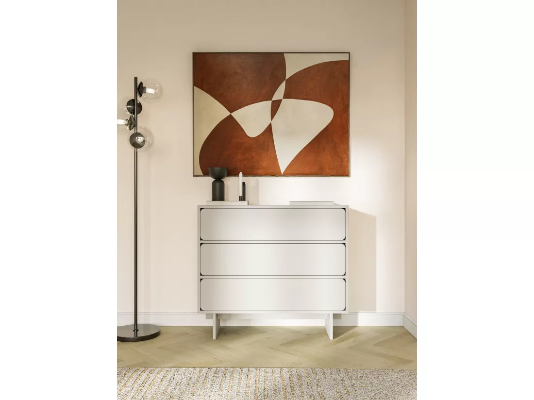 Commode - 101 cm - 3 tiroirs - grège - WUWU